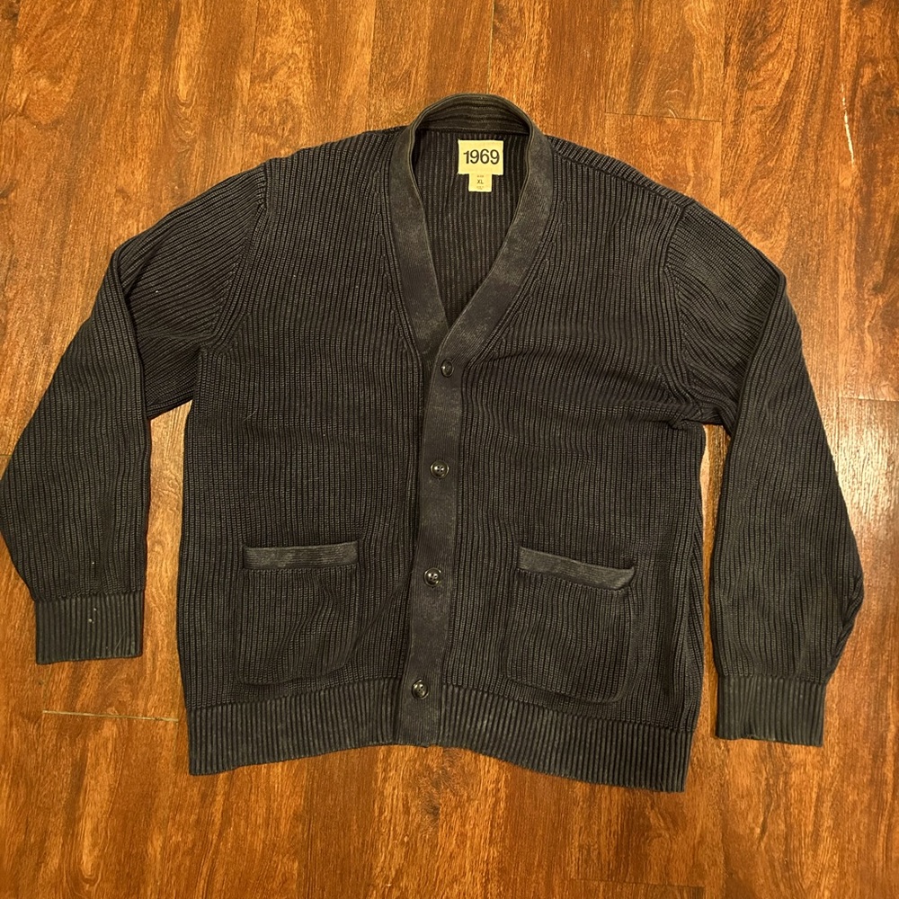 Gap Sweater Mens XL Cardigan Chunky Ribbed 1969